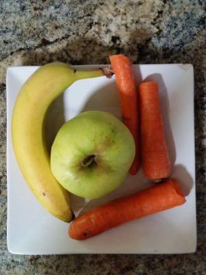 banana and carrot and apple horse treat