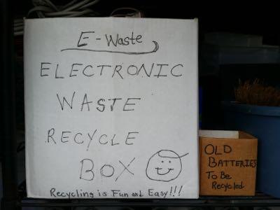 recycling bin at vet office