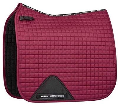 wine colored saddle pad with countoured wtiher