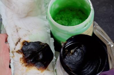 green epsom paste and ichthammol on diaper