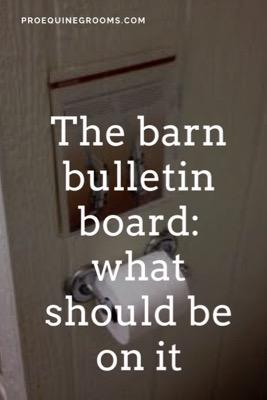 what to have on the barn bulletin board