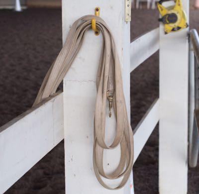 lunge line over a fence 