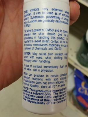 warnings on the DMSO bottle