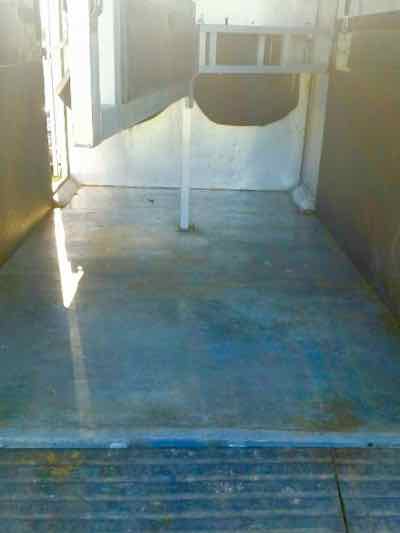 stripped horse trailer with clean floor