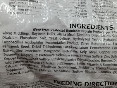 ingredients of feed