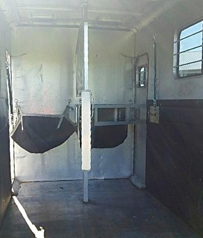 spotless two horse trailer inside