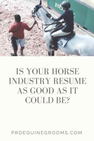 horse industry resume