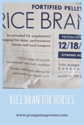 rice bran for horses