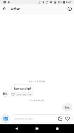 sponsorship text request