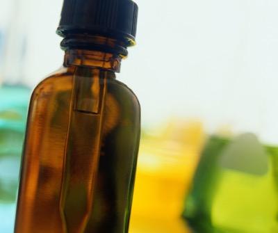 bottle of liquid like essential oils
