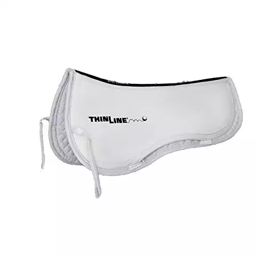 Thinline Ultra Trifecta Cotton Half Saddle Pad (Medium, White)