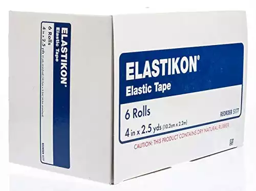 Johnson & Johnson B07J56J4HG Elastikon Elastic Tape, 4" x 5 Yards, Pack of 6